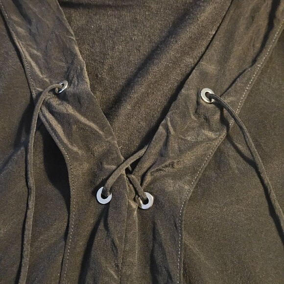 Sandro Paris Black Silk Linen  S Top Luxe Minimalist Parisian Chic Businesscore - Picture 6 of 11